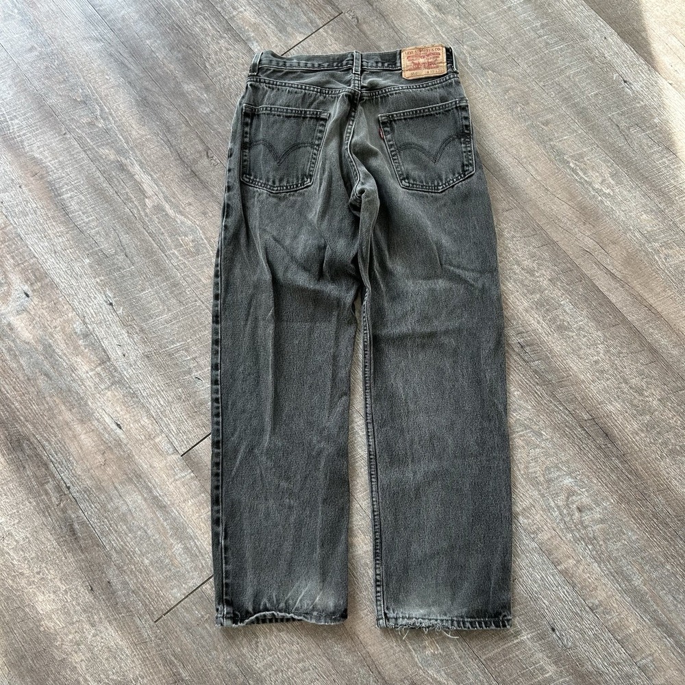 Levis 505 Jeans Mens 30x30 Black Regular Fit Straight Denim Y2K Vintage